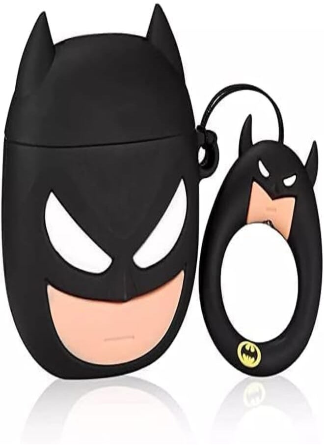 Generic - فكرة Fekra AirPods 3 Case Soft Silicone Shockproof Cover for Apple Airpods 3rd, New 3D Cute Cartoon Creative Fun Case Skin with Keychain Design for Air pods 3rd Charging Case (Batman) - Image 1