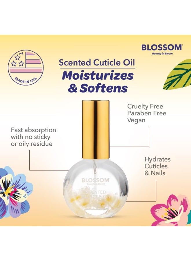 Blossom Cuticle Oil for Nails, Hydrating, Moisturizing, Gourmand Scented Nail Oil Cuticle Care, Infused with Real Flowers, Made in USA, 0.5 fl. oz, Glazed Donut - Image 2