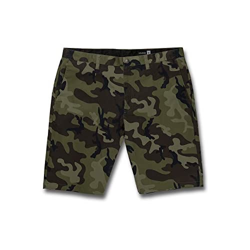 Volcom Mens Vmonty Chino Shorts Green Combo