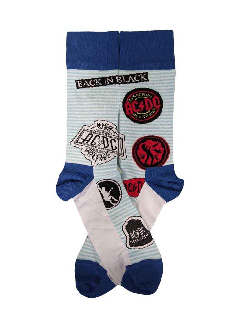 AC/DC AC/DC Unisex Ankle Socks featuring the 'Icons' design motif. Officially Licensed Merchandise. EU 40-45. Quality Comfortable Fabric Socks available in a black colourway. - Image 2