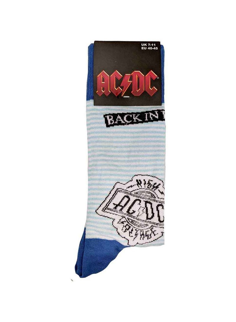 AC/DC AC/DC Unisex Ankle Socks featuring the 'Icons' design motif. Officially Licensed Merchandise. EU 40-45. Quality Comfortable Fabric Socks available in a black colourway. - Image 3