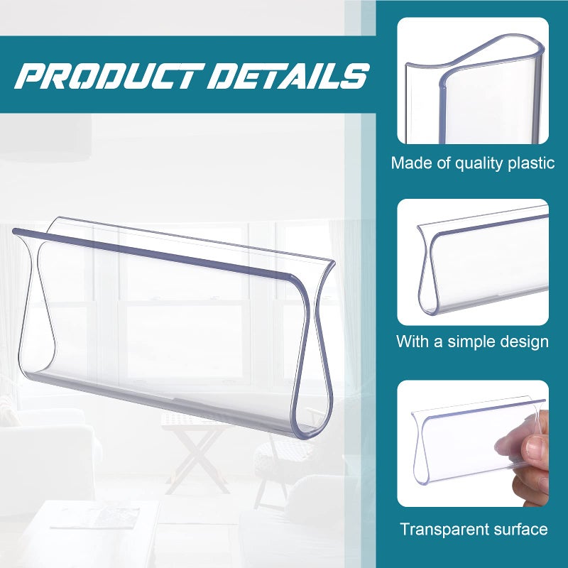 Chunful Pull Down Shades Blinds for Windows Shade Grips Plastic Hem Grip Roller Shade Hardware for Home Rolling Curtain Accessories (Clear  2 Pieces)  - Image 3