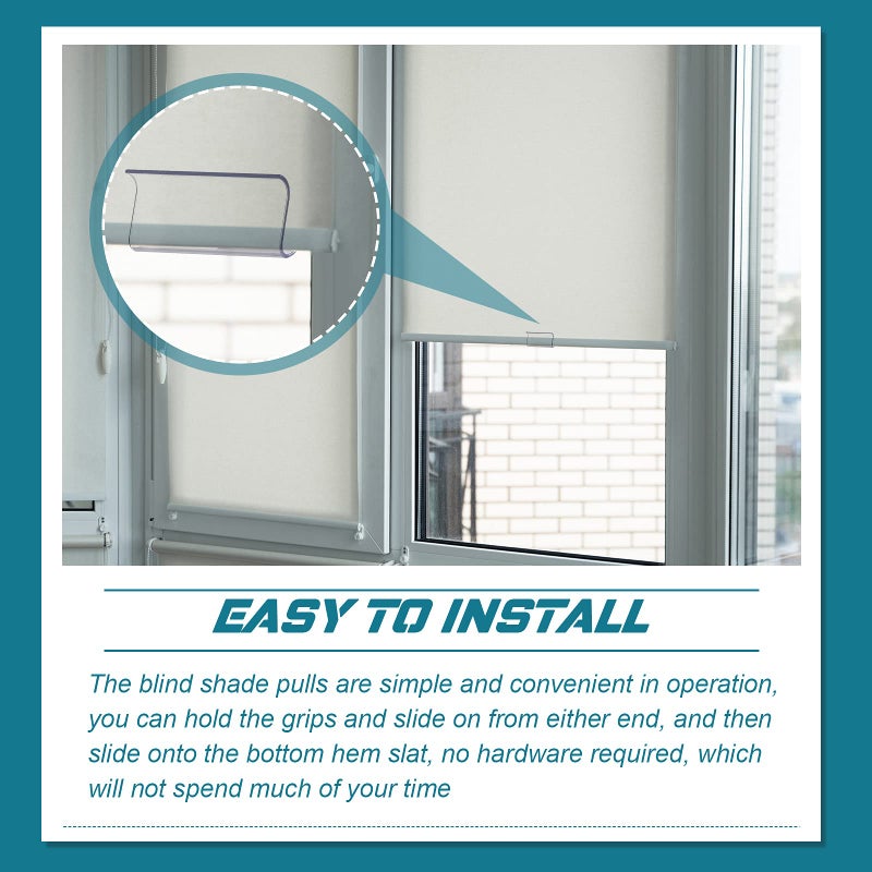 Chunful Pull Down Shades Blinds for Windows Shade Grips Plastic Hem Grip Roller Shade Hardware for Home Rolling Curtain Accessories (Clear  2 Pieces)  - Image 4