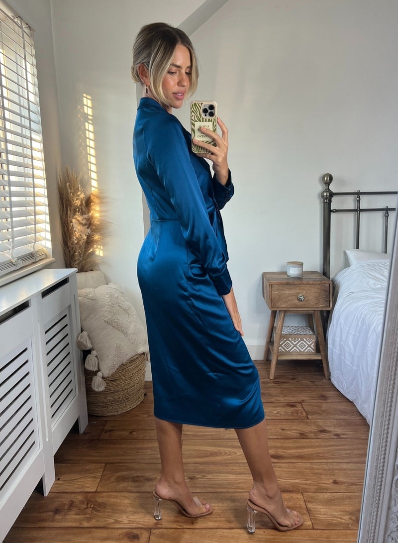 Style Cheat Satin Tie-Waist Dress - Image 2