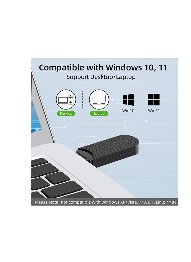 SYOSI WiFi Adapter, AX1800 USB WiFi Adapter for Desktop PC, Wireless Internet, USB 3.0 Wireless Adapter for Computer Laptop, Supports Windows 10/11, USB Computer Network Adapters  - Image 3
