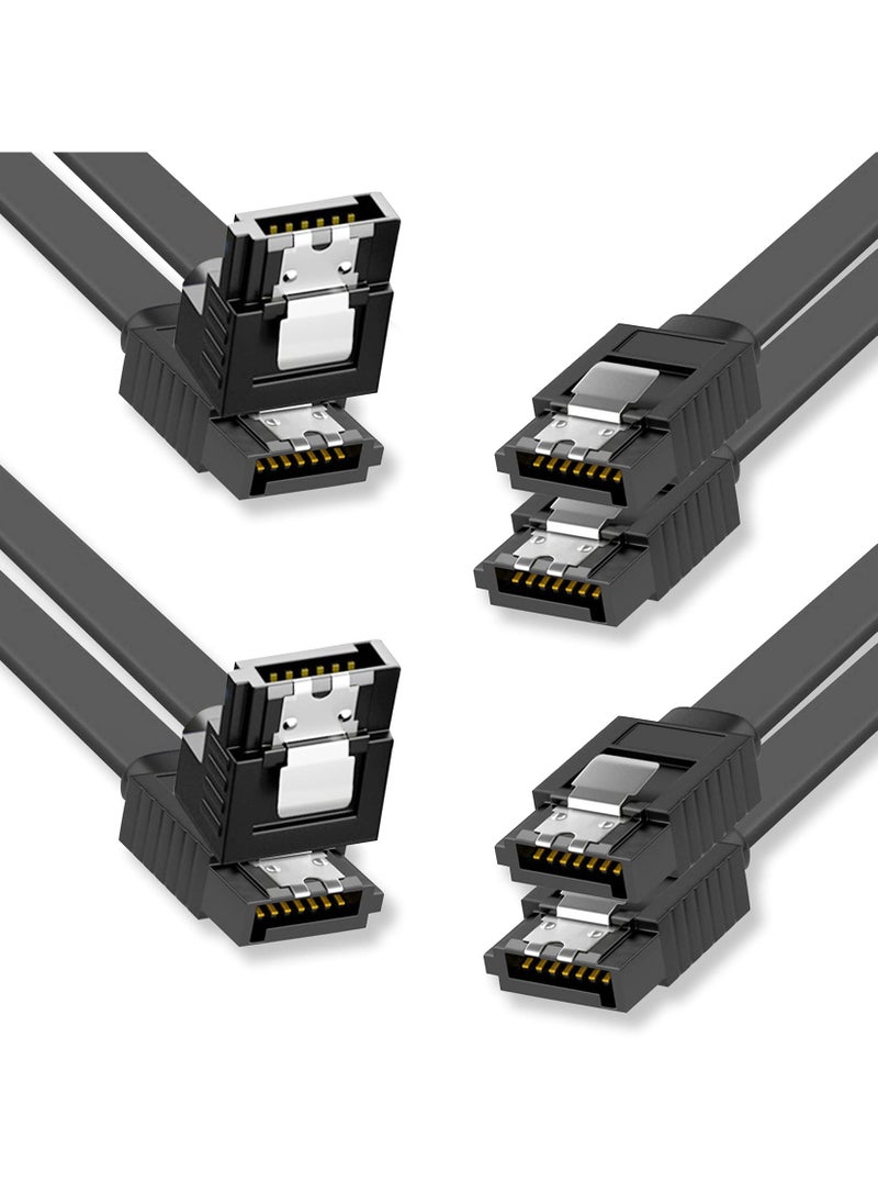 SANMUGEED SATA Cable III, 6Gbps HDD SDD Data Cable, Compatible for SATA HDD, SSD, CD Driver, CD Writer, Backwards Compatible With Sata I/II(4 Pack- 40cm)  - Image 1