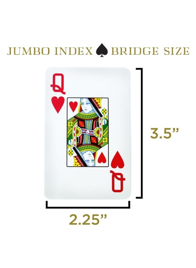 Copag 1546 Design 100% Plastic Playing Cards, Bridge Size (Narrow) Green/Burgundy (Jumbo Index, 1 Set) - Image 3