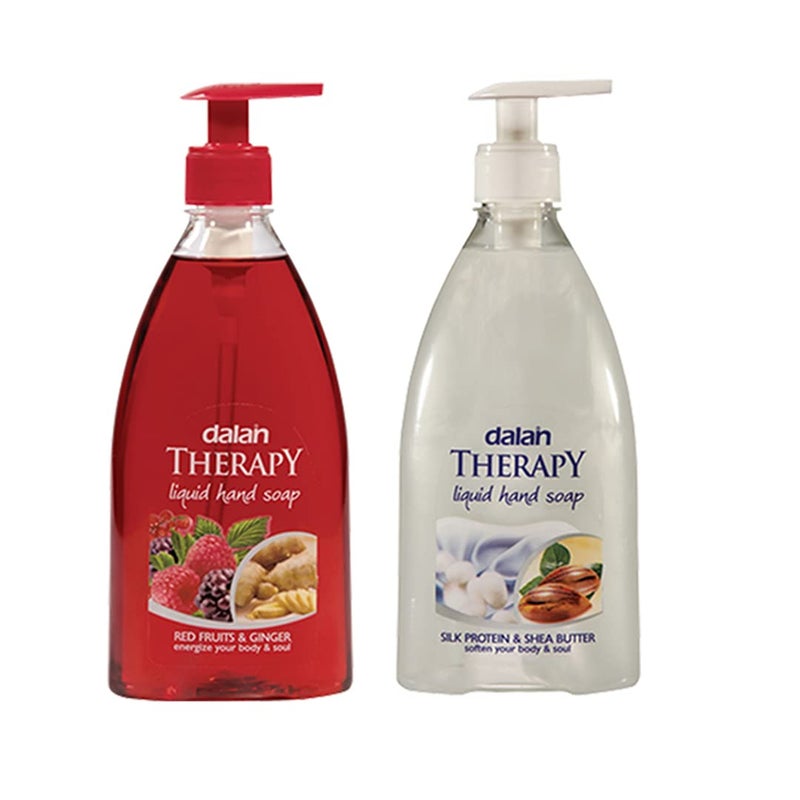 Dalan Therapy Liquid Soap Combo Red Fruits Ginger 400 ml Plus Silk Protein Shea Butter 400 ml - Image 1