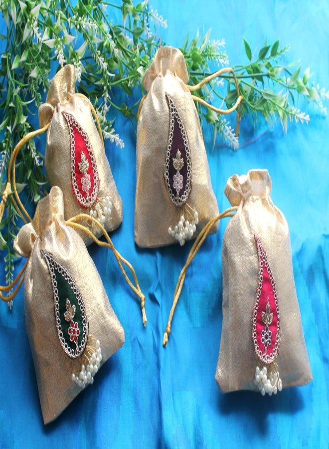 MILAN'S CREATION Small Potli Bags for Giveaways, Women’s Handbag, Return Gifts For Wedding Festival Goody bag, Decorative and Functional Designs (20, 4 * 5 Inch) - Image 2