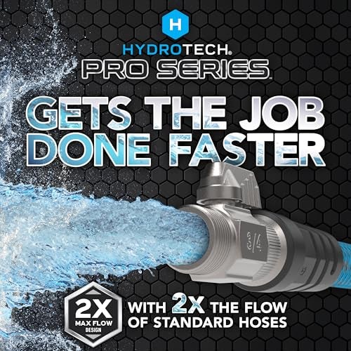 HydroTech 25 ft Expandable Garden Hose - Pro Series, 2x Max Flow, 3/4" No-Kink Flexibility, Lightweight Hose for Lawn, Garden, Car Washing, Deck and Patio Cleaning - Image 2