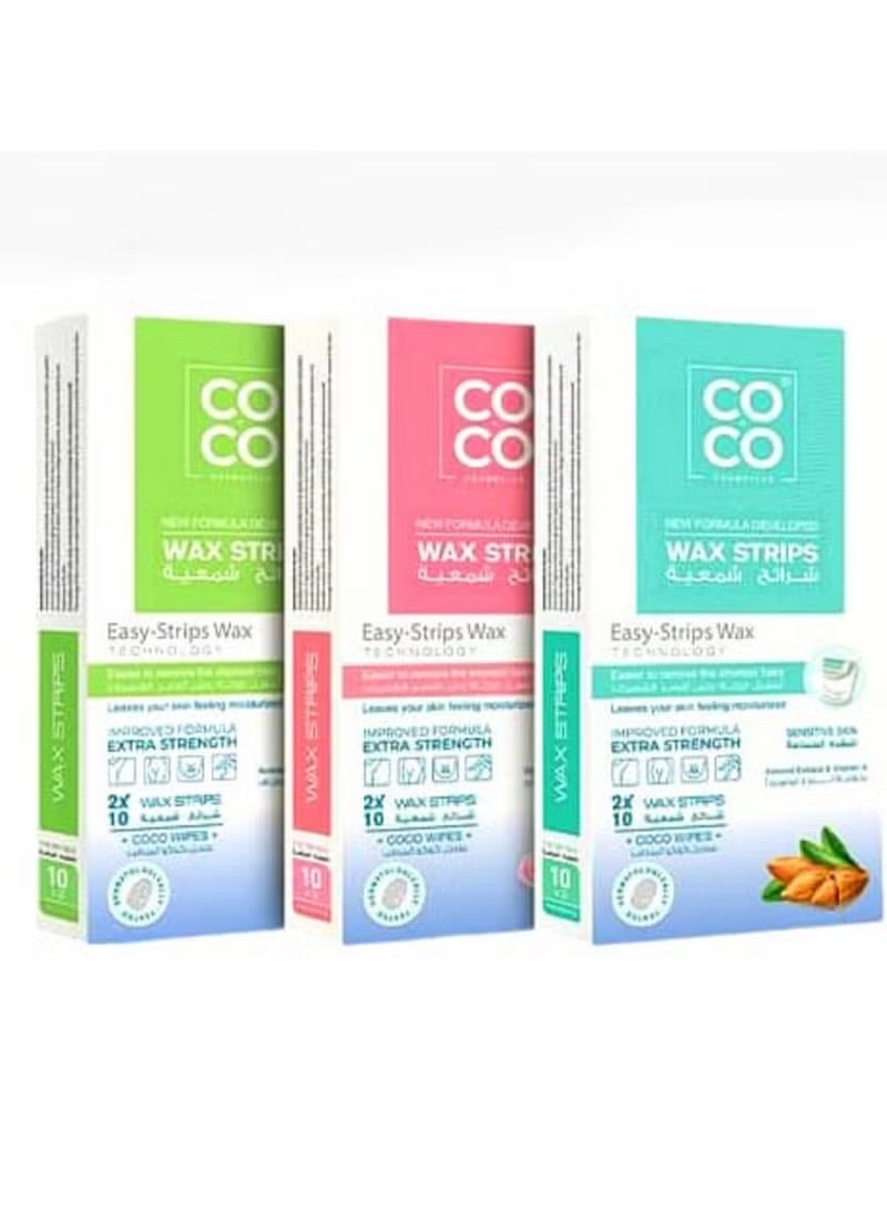 COCO Wax Strips for Hair Removal with Vitamin Extracts