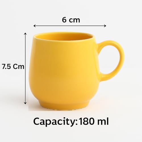 KITTENS Ceramic Tea Cup Set of 4 | 200ml Each | Multi Color | Microwave & Dishwasher Safe | BPA & Lead Free | Gift for Chai, Coffee & Milk | Eco-Friendly | Made in India - Image 4