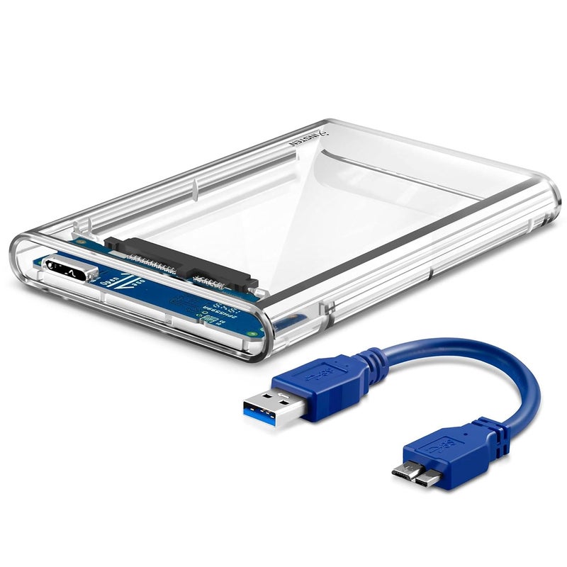 CARE CASE ® 2.5 inch SSD Sata Hard Disk External Portable Case Cover USB3.0 (Transparent) - Image 1