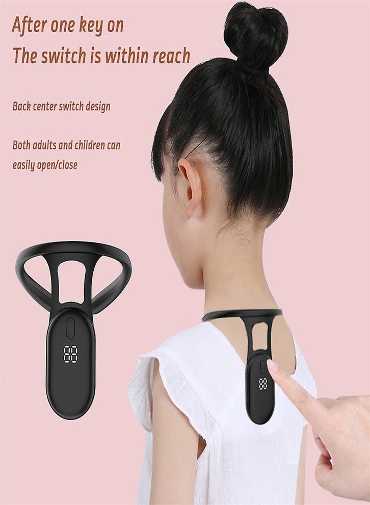 Smart Induction Posture Corrector Multifunctional Back Straightener Vibration Reminder Hunchback Instrument （Black）1pc - Image 3