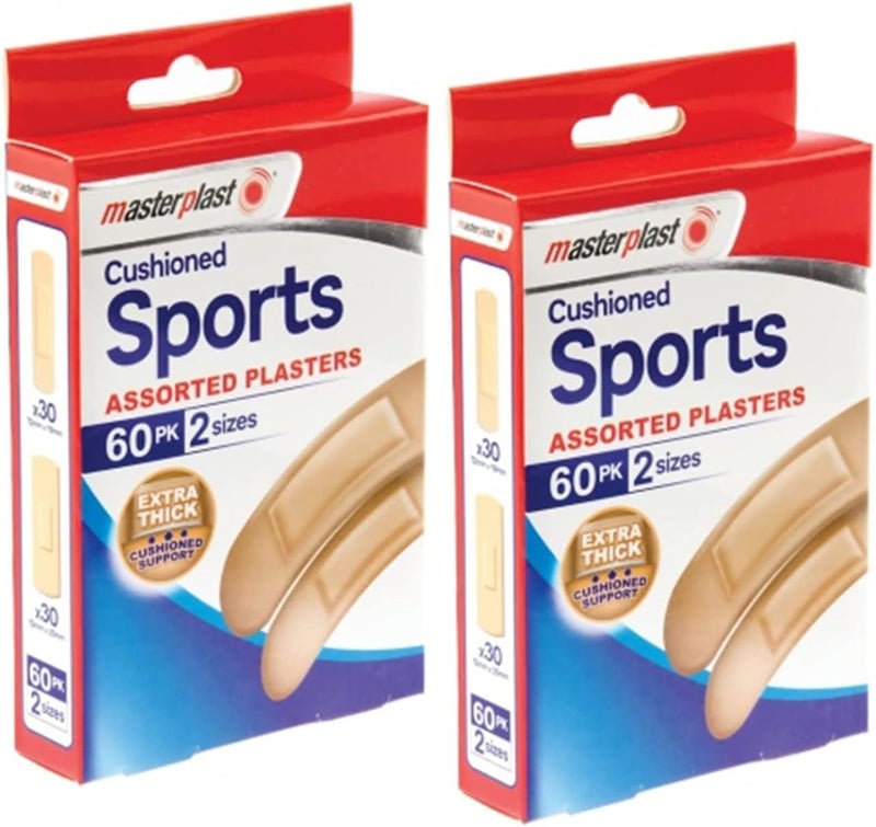 Masterplast Cushioned Sports Assorted Plasters 120 in total Box contains 2 sizes - Image 2