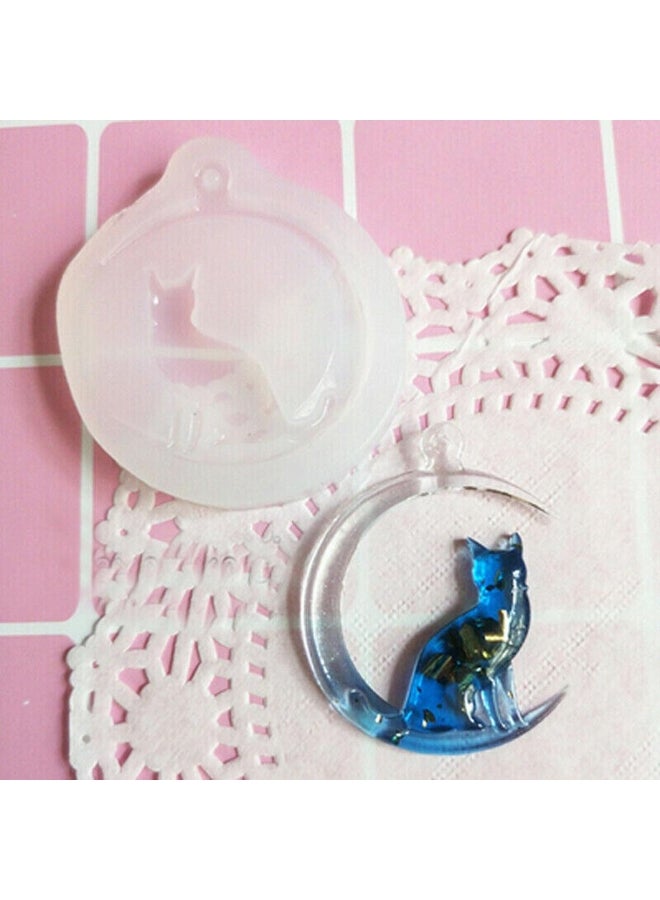 Moon Cat Pendant Mold Jewellry Making Resin Mould Epoxy Casting Craft Kit - Image 5