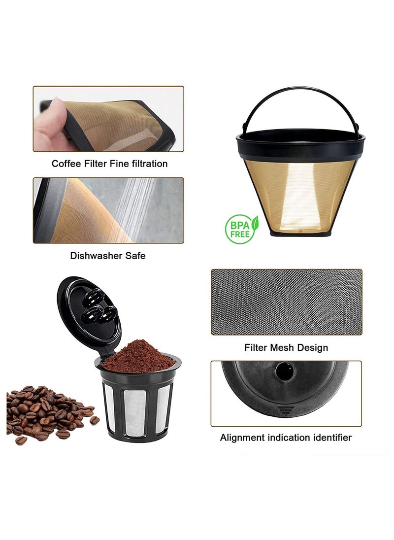 Generic - Reusable Coffee Filter for Ninja Dual Brew Coffee Maker,2 Pcs Reusable K cups Coffee Pods and 1 pcs Coffee Maker Filter #4 Compatible with Ninja CFP301 CFP201 CFP400 Coffee - Image 1