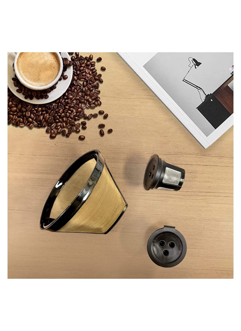 Generic - Reusable Coffee Filter for Ninja Dual Brew Coffee Maker,2 Pcs Reusable K cups Coffee Pods and 1 pcs Coffee Maker Filter #4 Compatible with Ninja CFP301 CFP201 CFP400 Coffee - Image 1