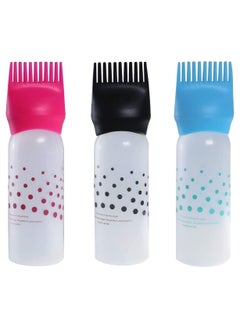 ORiTi ORiTi 3pcs 6oz Hair Color Oiling Bottles Root Comb Squeeze Applicator Bottles With Dots For Hair Coloring Dye (STYLE 1)  - Image 1