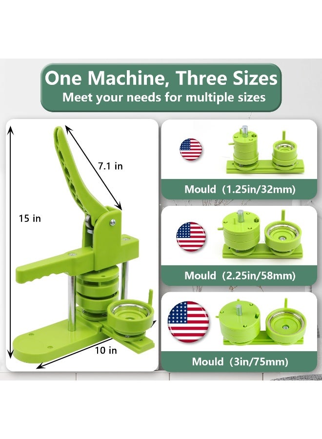 Happizza Button Maker Machine Multiple Sizes Pin Maker Machine 1252253 inch Interchangeable ButtonModels Badge Button Press Machine with 300 Sets 325875mm Button Maker SuppliesCircle Cutter - Image 2