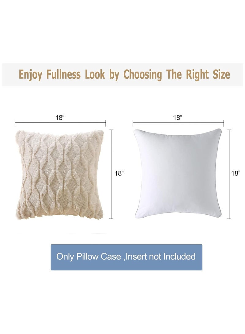 Pack of 2 Wool Throw Pillow Covers 18x18 Inches – Decorative Farmhouse Velvet Couch Pillow Case, Soft Plush Square Cushion Pillowcase for Living Room, Bedroom, Home Decor, Cozy Throw Pillow Covers, Luxury Cushion Covers, Modern Accent Pillows, Comfortable Velvet Pillowcases  - Image 5