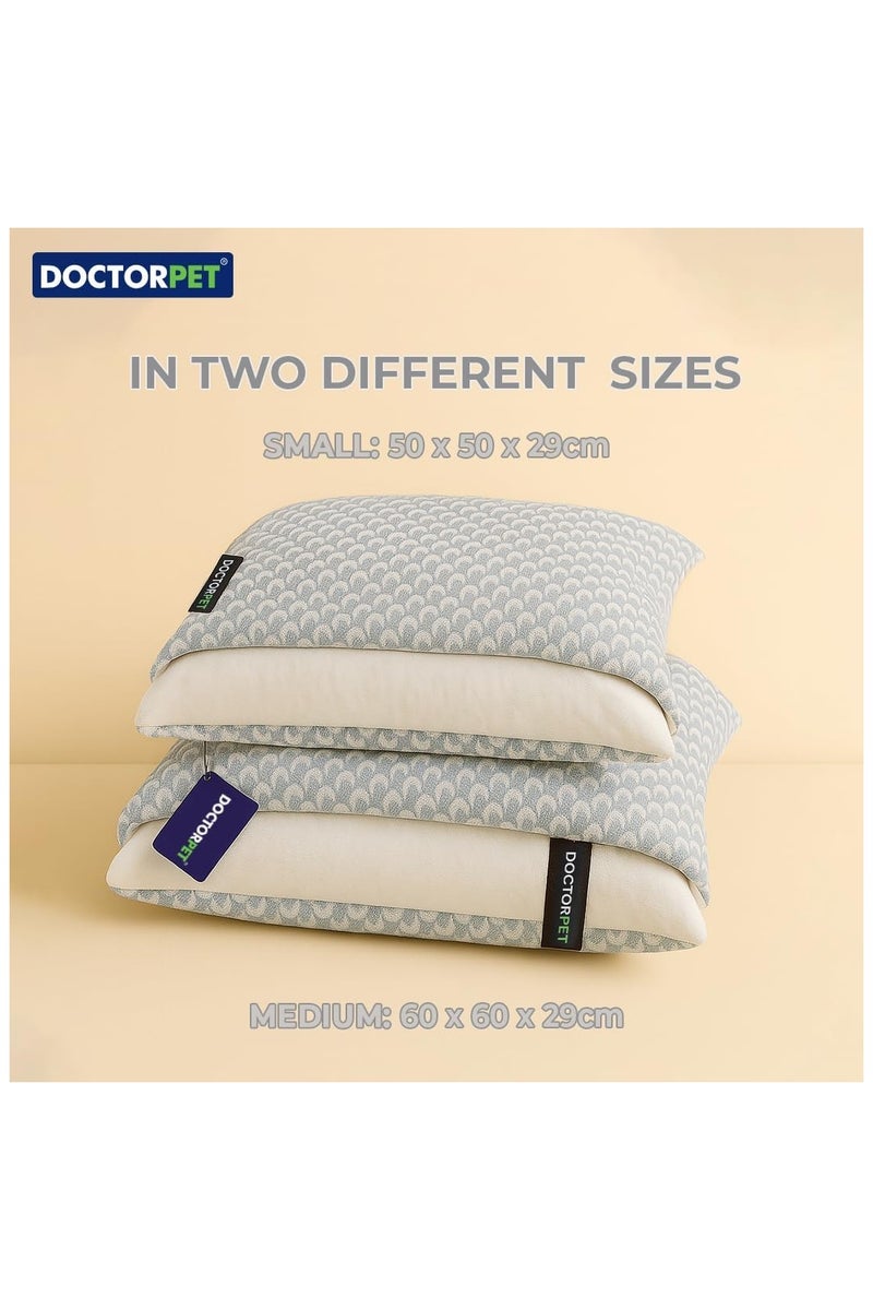 DOCTERPET Doctor Pet Block Sleeping Pet Bed Medium - Blue - Soft & Sustainable Cave-Style Cocoon Bed for Dogs & Cats, Washable with Anti-Slip Base – 60 x 50 x 10 cm - Image 5