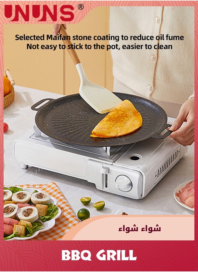 UNUNS BBQ Grill Pan,30cm Nonstick Grill Pan For Stove Tops,Round Grill Indoor Barbecue,KBBQ Pan,Easy Cleaning,Dishwasher Oven Safe  - Image 3
