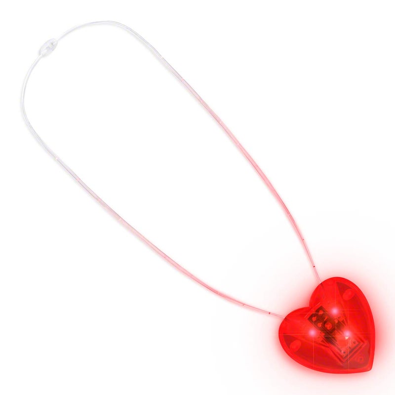 FlashingBlinkyLights Red Flashing LED Light Up Heart Necklace - Image 1
