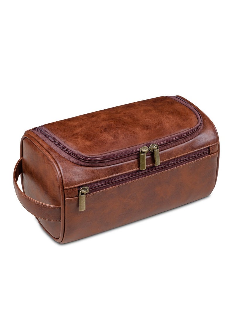 PU leather, waterproof, large capacity and portable travelling toiletry and make-up organizer bag
