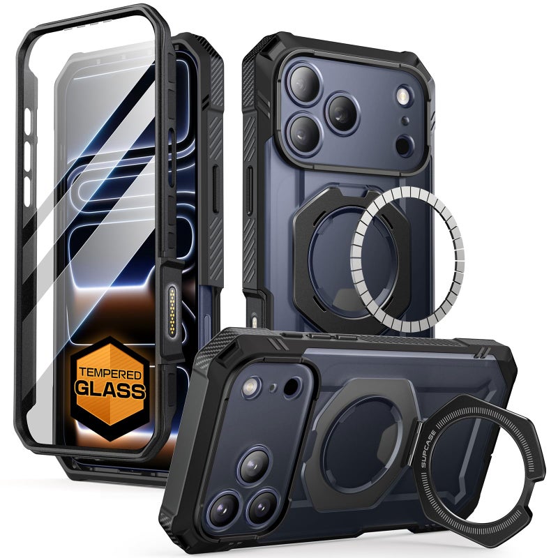 SUPCASE for iPhone 17 Pro Max Case UBGrip Pro Builtin Tempered Glass Screen Protector Stand Camera Control Cover Compatible with MagSafe Full Body Heavy Duty Magnetic Phone Case Black - Image 2