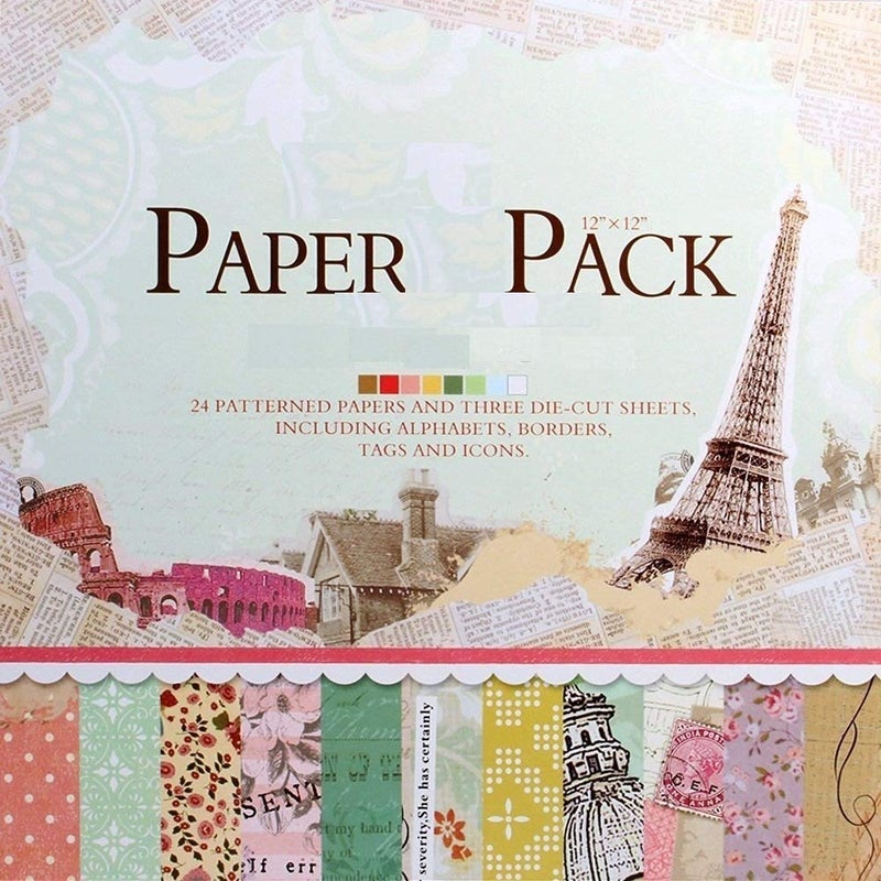 Qatalitic Pattern Design Printed Papers for Art & Craft (VS12004), Size: 12 X 12 Inch for Greeting Cardmaking & Project Book Making (24 Patterned Sheets + 3 Die Cut Sheets) Paper Designer Paper Pack - Image 5