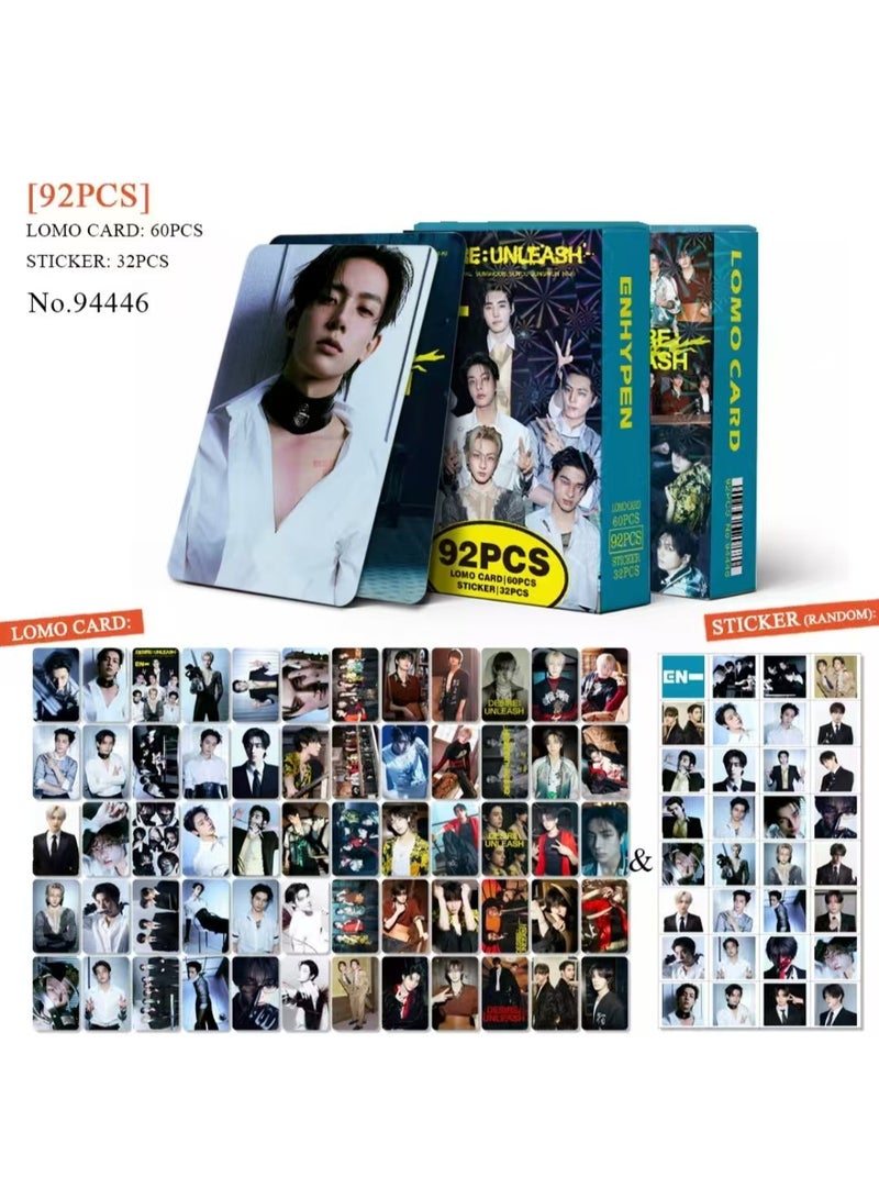 مجموعة بطاقات الصور والملصقات لإنهايپن - 60 بطاقة و32 ملصق (92 قطعة)