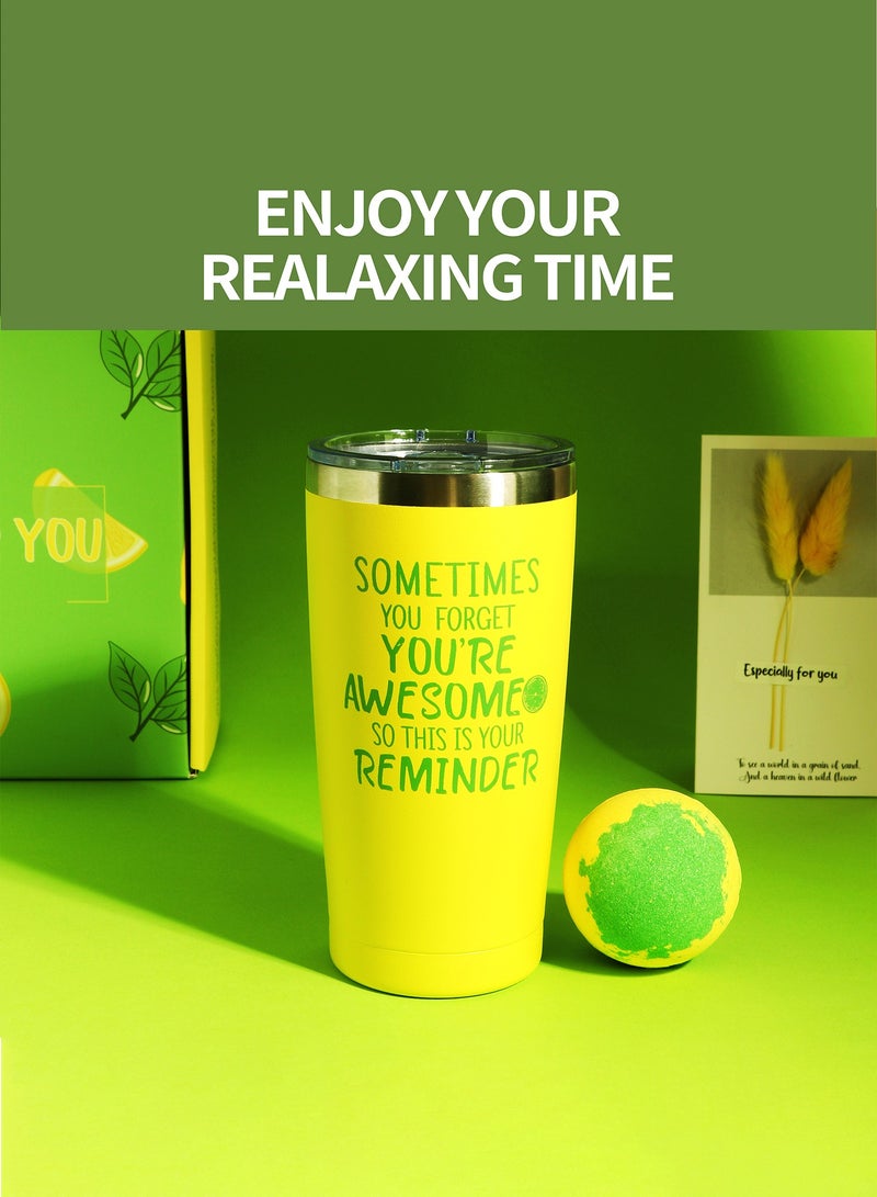 Arabest Self-Care Gift Box for Wife & Colleague - Lemon Bath Salt, Candle & Silk Headband (Ramadan/Wellness Gift for Her) - Image 5