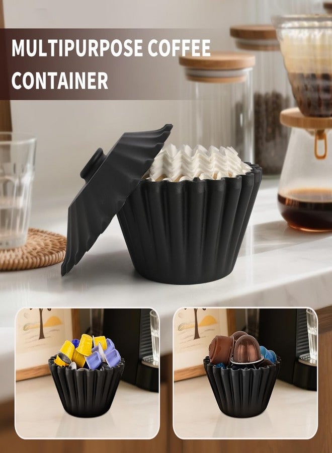 CAFEMASY Basket Coffee Filter Holder Storage-Container - Coffee Bar Counter Accessories Decor Pour Over Paper Filters Organzier for 1-4 Cup Basket Filters - Image 4