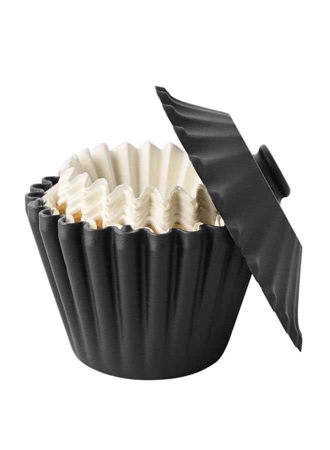 CAFEMASY Basket Coffee Filter Holder Storage-Container - Coffee Bar Counter Accessories Decor Pour Over Paper Filters Organzier for 1-4 Cup Basket Filters - Image 1