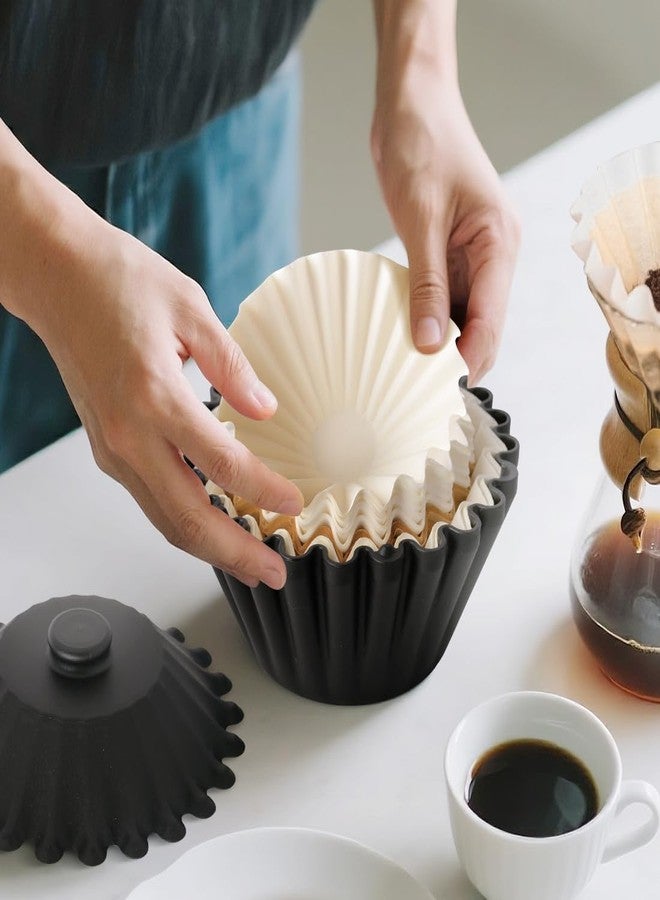 CAFEMASY Basket Coffee Filter Holder Storage-Container - Coffee Bar Counter Accessories Decor Pour Over Paper Filters Organzier for 1-4 Cup Basket Filters - Image 2