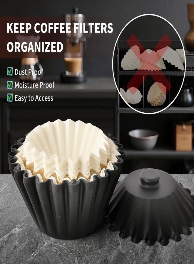CAFEMASY Basket Coffee Filter Holder Storage-Container - Coffee Bar Counter Accessories Decor Pour Over Paper Filters Organzier for 1-4 Cup Basket Filters - Image 3