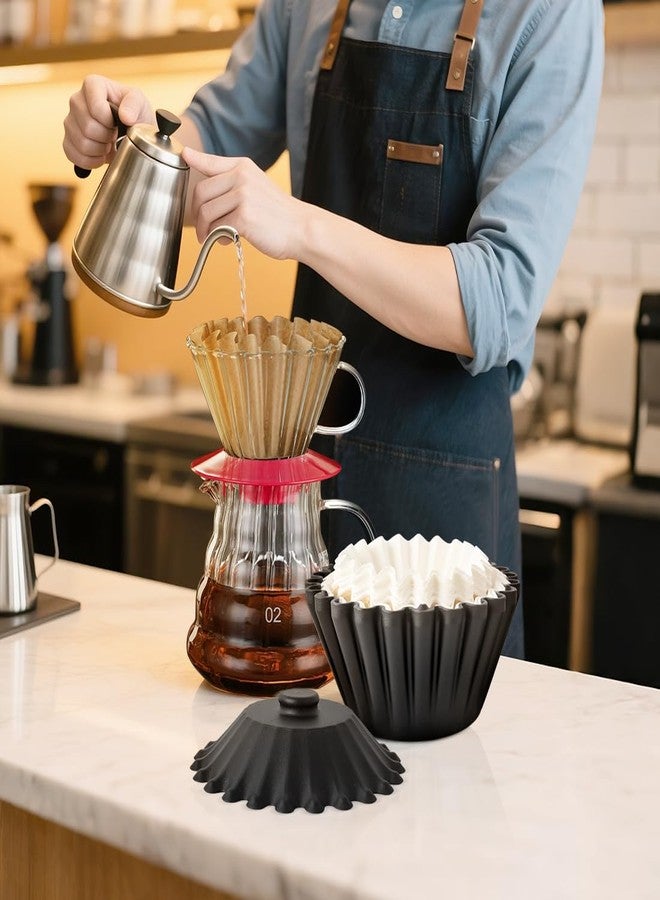 CAFEMASY Basket Coffee Filter Holder Storage-Container - Coffee Bar Counter Accessories Decor Pour Over Paper Filters Organzier for 1-4 Cup Basket Filters - Image 5