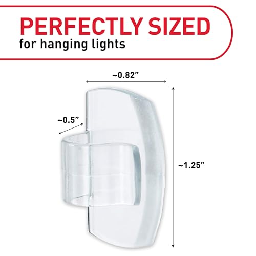 Command Outdoor Light Clips, 20 Clear Clips and 24 Command Strips, Damage-Free Hanging Christmas Decorations with Weather Resistant Strips, Wall Clips for Hanging Outdoor Lights and Cable Management - Image 2
