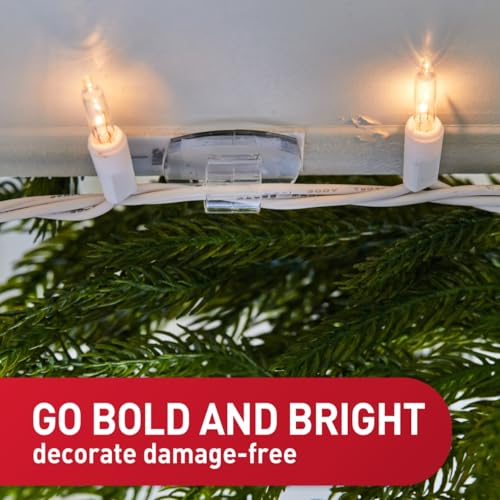 Command Outdoor Light Clips, 20 Clear Clips and 24 Command Strips, Damage-Free Hanging Christmas Decorations with Weather Resistant Strips, Wall Clips for Hanging Outdoor Lights and Cable Management - Image 3
