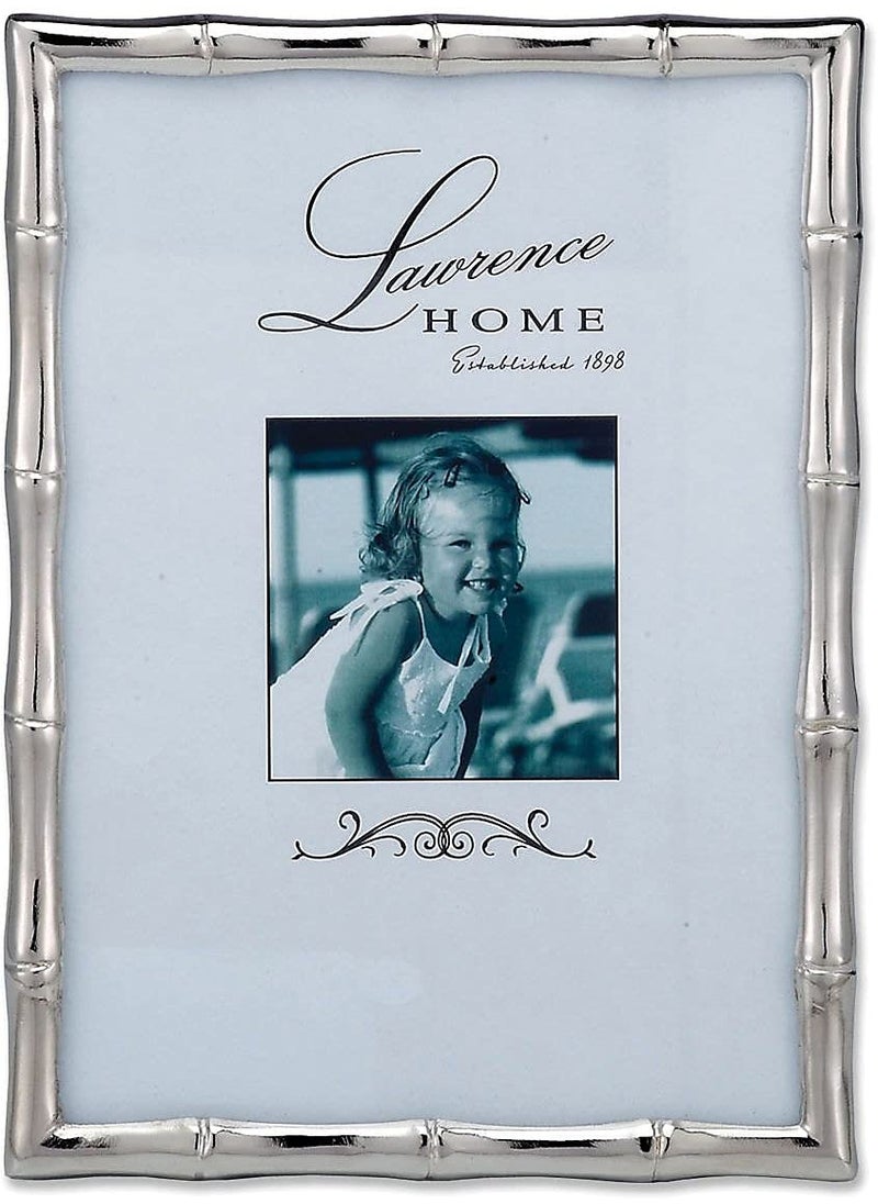 Lawrence Frames Lawrence Frames 710157 Silver Metal Bamboo 5x7 Picture Frame  - Image 1