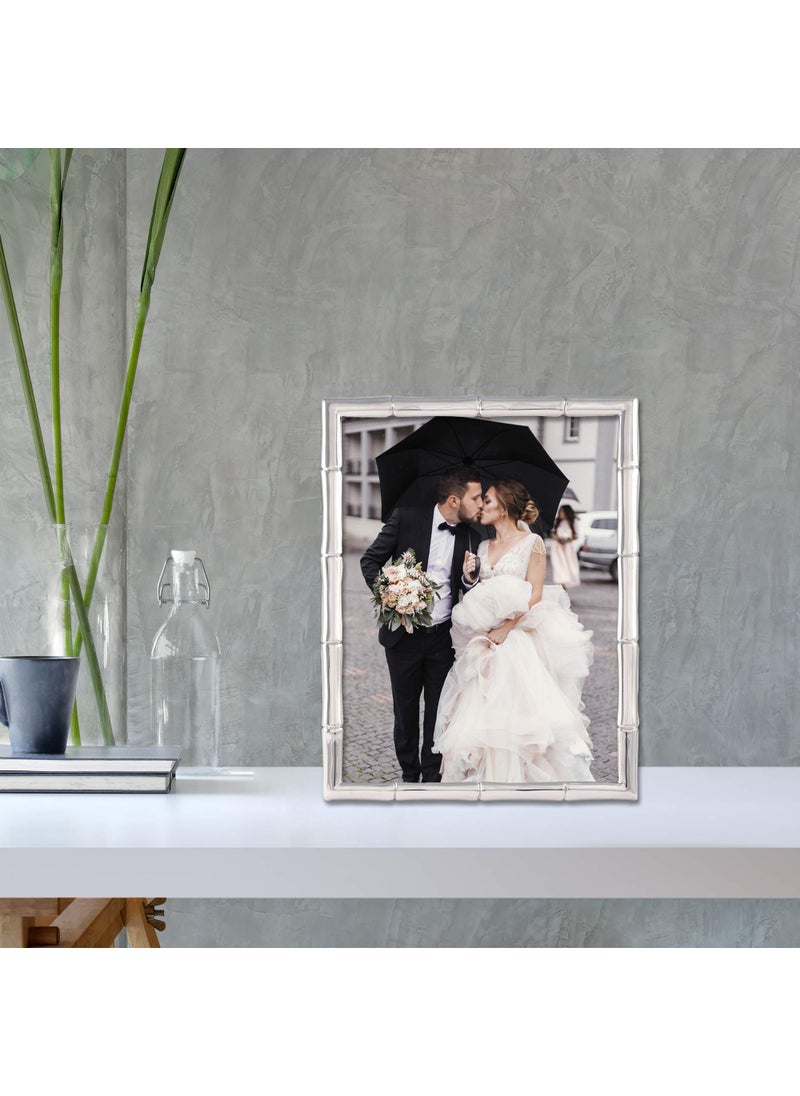 Lawrence Frames Lawrence Frames 710157 Silver Metal Bamboo 5x7 Picture Frame  - Image 2