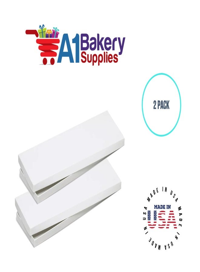 مستلزمات أيه1 باكيري علب تغليف هدايا من A1 Bakery Supplies، عبوة من قطعتين - علب ربط 14 × 4.5 × 0.75 للقلائد الطويلة (أبيض) - Image 3