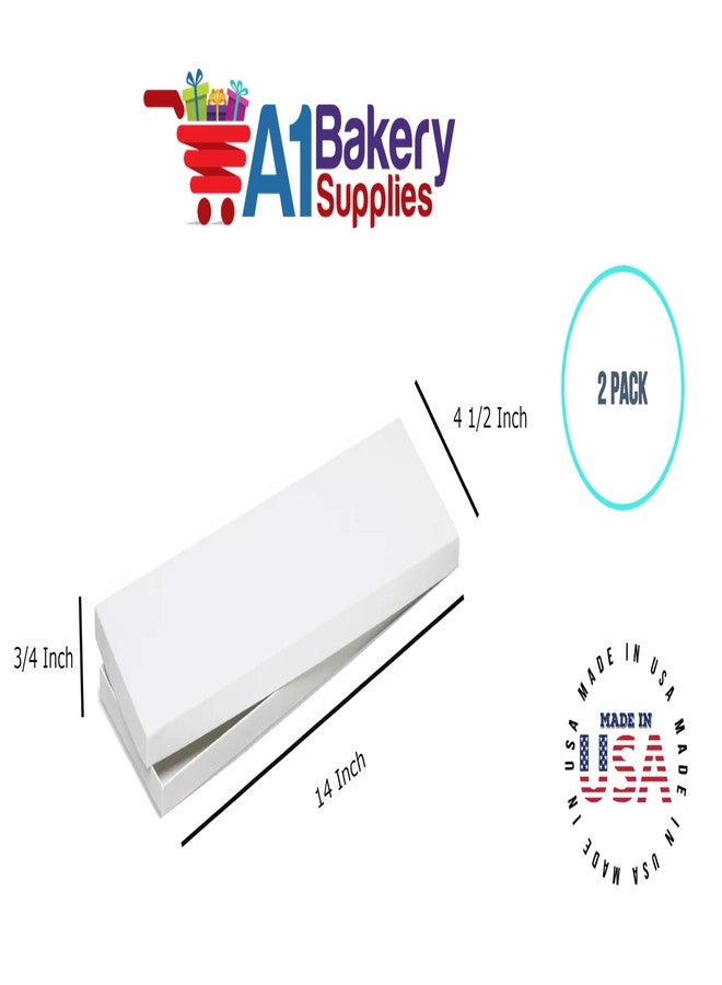 مستلزمات أيه1 باكيري علب تغليف هدايا من A1 Bakery Supplies، عبوة من قطعتين - علب ربط 14 × 4.5 × 0.75 للقلائد الطويلة (أبيض) - Image 2