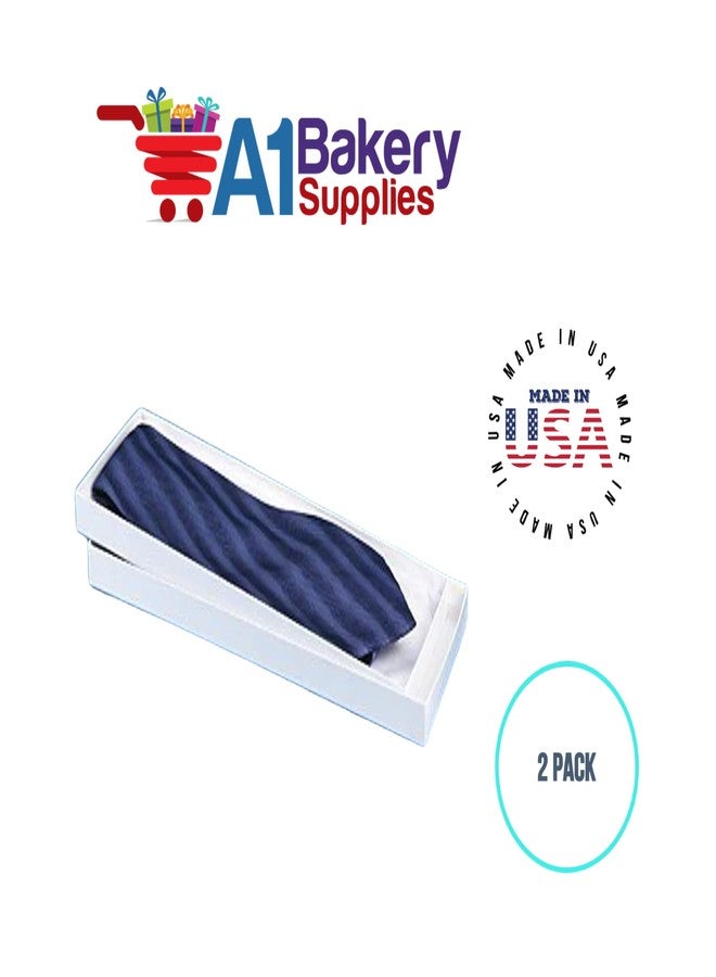 مستلزمات أيه1 باكيري علب تغليف هدايا من A1 Bakery Supplies، عبوة من قطعتين - علب ربط 14 × 4.5 × 0.75 للقلائد الطويلة (أبيض) - Image 4
