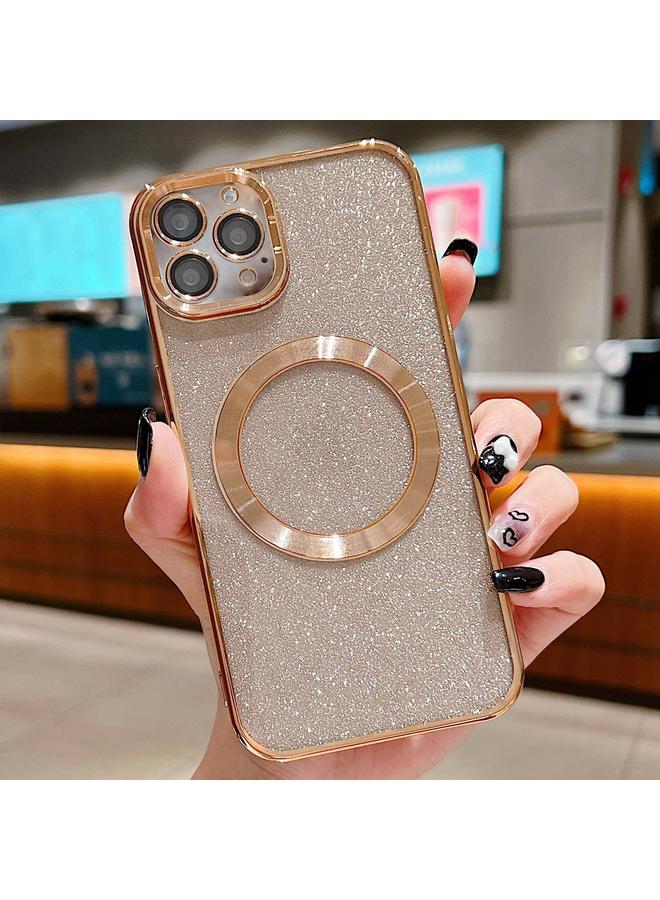 Zaboon Case For iPhone 13 Pro Max Electroplating Pure Color Glitter Powder MagSafe Phone Case - Image 1