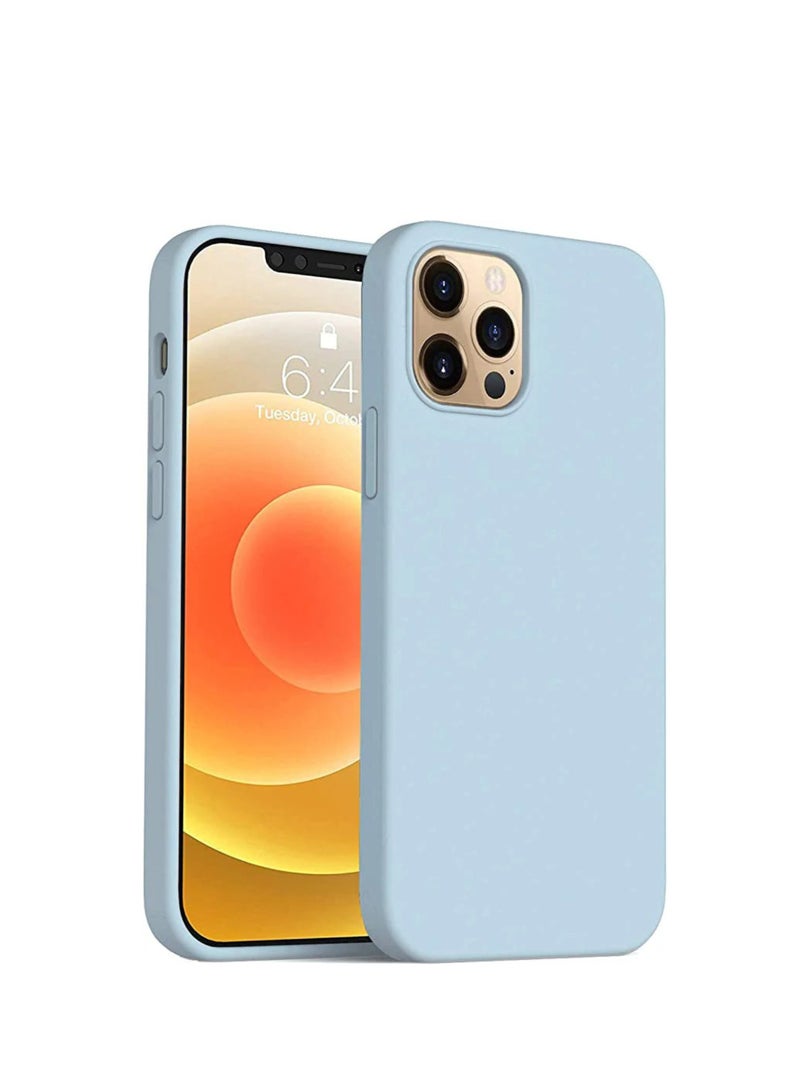 أكسسور  جراب سيليكون أزرق فاتح لهاتف iPhone 13 Pro Max (6.7 بوصة) - غطاء واقٍ ناعم الملمس مقاوم للصدمات، جراب هاتف متين مضاد للخدش لهاتف Apple iPhone - Image 1