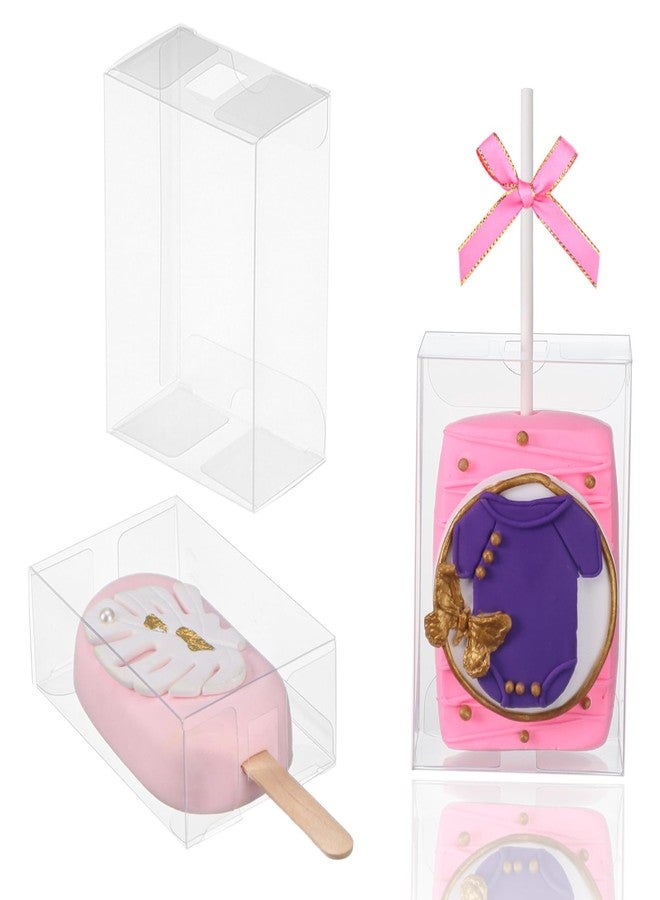ROSPAKTEK 100 Pcs 3.5"x 2.4"x 1.38" Clear Treat Boxes for Cakes, Macarons, Small Treats, Gift Boxes - Perfect for Bridal Shower, Birthday Party, Wedding - Image 1