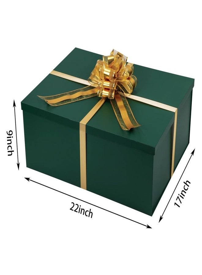 UoeRing Green Extra Large Gift Box 1Pcs 22x17x9 inch,luxury Gift Box with Lid for Presents Birthday Christmas Valentine's Day (Includes Pull Bows,Card,Envelope,Filler - Image 3
