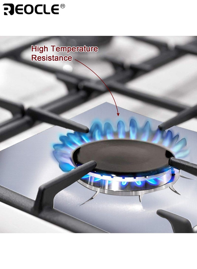 REOCLE 8PCS Premium Reusable Gas Stove Oil Proof Pads Burner Protector Disposable Gas Burner Liner Prevents Grease Splatter and Dirt Accumulation Suitable for Gas and Electric Stoves Kitchen - Image 3